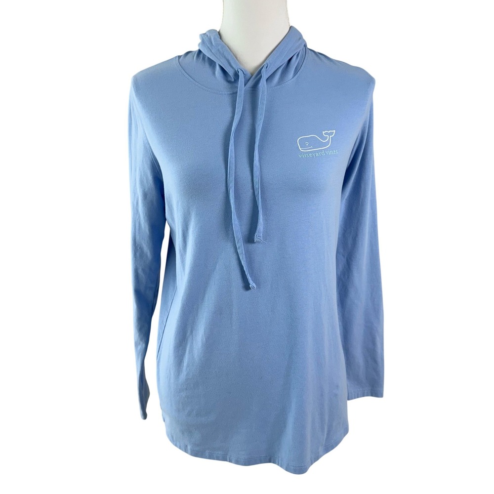 Vineyard Vines Hoodie Women‎ Small Blue Edgartown Whale Logo Long Sleeve Graphic